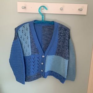 Hand knit patchwork cardigan